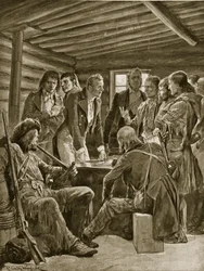 Sir George Simpson auf Vancouver Island, 1855, Illustration aus 